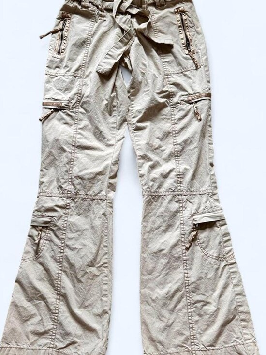Misdemeanor Pants - Vintage Misdemeanor Low Rise Cargo Pants Gold Trim XS